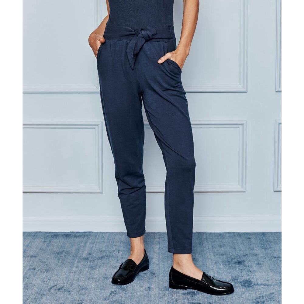 Summersalt Pants Women S Navy Tie Waist Softest French Terry Athleisure Lounge